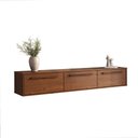 Ver imagem 7 de Rack Suspenso para Tv 75 sem Pés Madeira Castanho Tecca Idimex