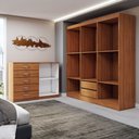 Ver imagem 5 de Guarda-roupa Luna 6 Portas 2 Gavetas com Cômoda 2 Portas 5 Gavetas Cinamomo - Panorama Móveis