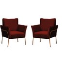 Ver imagem 1 de 02 Poltrona para Sala Decorativa Lotus Bronze Assento Veludo Bordô - Iben Móveis