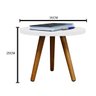 Mesa de Cento Apoio para Sala Decorativa Branco - 4