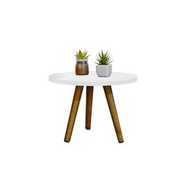 Mesa de Cento Apoio para Sala Decorativa Branco - 2