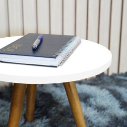 Mesa de Cento Apoio para Sala Decorativa Branco - 5