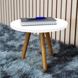 Mesa de Cento Apoio para Sala Decorativa Branco - 6