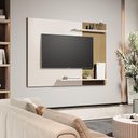 Ver imagem 1 de Painel Menfis - Tv até 55'' Mdp 1 Porta e 1 Gaveta Off White-ripado - Sal Movelaria