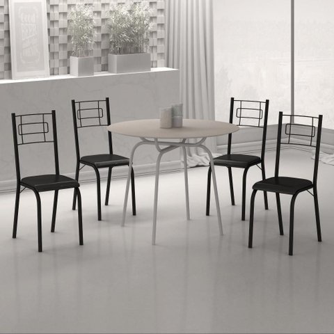 Conjunto Kit de 4 Cadeiras de Ferro Liz para Cozinha ou Sala