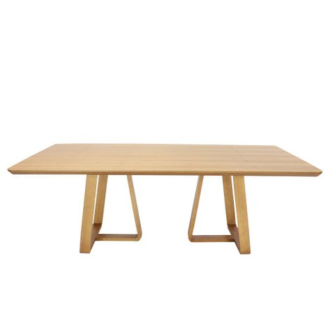 Mesa Jantar Maitê Nacional Móveis Retangular 220cm (larg) Base Madeira Vazada Tampo Madeira Amê