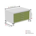 Ver imagem 3 de Mapoteca Mont 5 Gavetas 71,3cm x 120,4cm Aço Cinza/Verde Miró