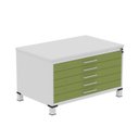 Ver imagem 2 de Mapoteca Mont 5 Gavetas 71,3cm x 120,4cm Aço Cinza/Verde Miró