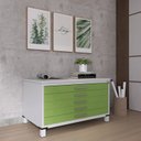 Ver imagem 1 de Mapoteca Mont 5 Gavetas 71,3cm x 120,4cm Aço Cinza/Verde Miró
