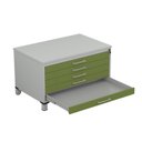 Ver imagem 4 de Mapoteca Mont 5 Gavetas 71,3cm x 120,4cm Aço Cinza/Verde Miró