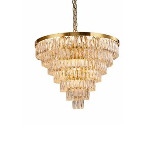 Lustre Clássico Grécia em Metal e Cristal - 52x60cm