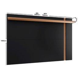 Painel Extensivo para TV até 60 Polegadas Polegadas Leme-Colibri - Preto fosco / Noce milano - 2