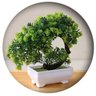 Vaso Planta Artificial Bonsai Verde Flores Arco Árvore - 9