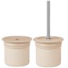 Copo Snack com Canudo Silicone Sip + Snack Beige e Grey - Minikoioi - 1