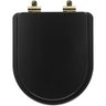 Tampa de Vaso Poliéster com Fechamento Lento Nuova Preto Fosco para Louça Deca com Ferragem - 1
