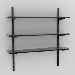Kit 3 Prateleiras 90x25 + 4 Trilhos e 6 Suportes em Aço Preto Brasforma K3mp90x25x1.5uv - 1
