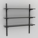 Ver imagem 1 de Kit 3 Prateleiras 90x25 + 4 Trilhos e 6 Suportes em Aço Preto Brasforma K3mp90x25x1.5uv