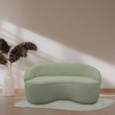 Ver imagem 2 de Sofá Curvo Montserrat 150cm 02 Lugares Bouclé Verde Claro - Nexta Casa