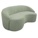 Ver imagem 1 de Sofá Curvo Montserrat 150cm 02 Lugares Bouclé Verde Claro - Nexta Casa