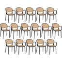 Ver imagem 1 de Kit 16 Cadeiras de Jantar Roma Prática com Braços para Sala e Cozinha - Preto
