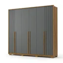 Ver imagem 2 de Guarda-Roupa Casal 6 Portas, 4 Gavetas e Pés MDF Atlanta Cinza Cinamomo/Urban
