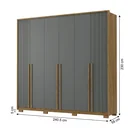 Ver imagem 3 de Guarda-Roupa Casal 6 Portas, 4 Gavetas e Pés MDF Atlanta Cinza Cinamomo/Urban