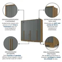 Ver imagem 4 de Guarda-Roupa Casal 6 Portas, 4 Gavetas e Pés MDF Atlanta Cinza Cinamomo/Urban