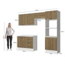 Ver imagem 4 de Armário de Cozinha Completa Torre Quente 100% Mdf 270cm Branco/nogueira Celeste Kappesberg