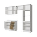 Ver imagem 5 de Armário de Cozinha Completa Torre Quente 100% Mdf 270cm Branco/nogueira Celeste Kappesberg