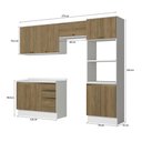 Ver imagem 3 de Armário de Cozinha Completa Torre Quente 100% Mdf 270cm Branco/nogueira Celeste Kappesberg