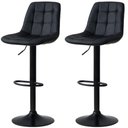 Ver imagem 1 de Kit 2 Banqueta Alta Elegance Estofada com Base Giratória e Regulagem de Altura - Preto