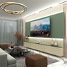 Home para Tv com Led Soberano 2.6 Off White com Verde Floresta - Gelius Móveis - 2