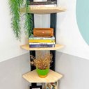 Ver imagem 4 de Estante de Canto de Madeira Pinus 6 Prateleiras Linea Natural e Preto