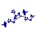 Ver imagem 1 de Adesivo Pássaro Canário Pombas Galhos:azul