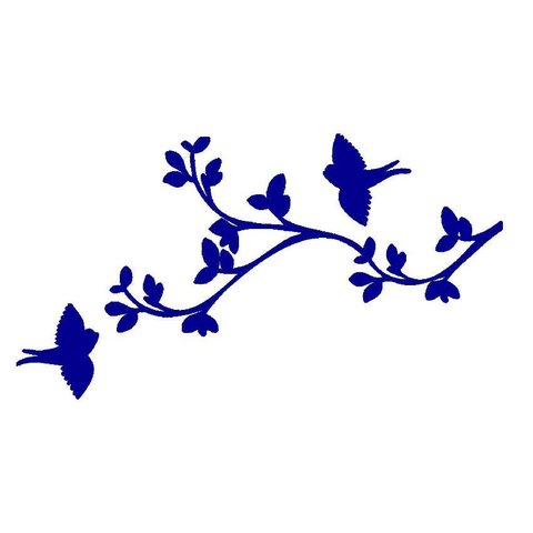 Adesivo Pássaro Canário Pombas Galhos:azul