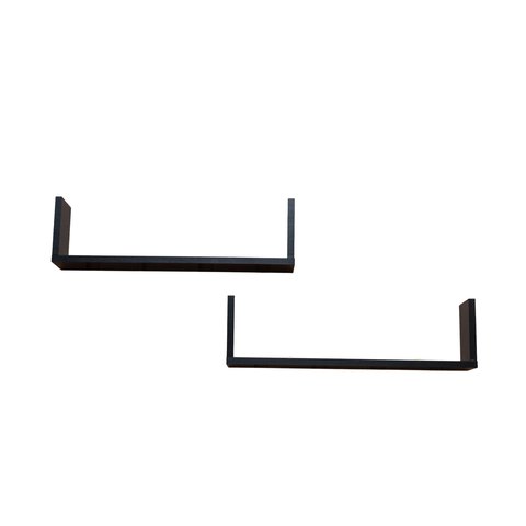 Kit 2 Prateleiras Nicho U 54x10x15 Livros Decoração - Preto