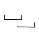 Ver imagem 1 de Kit 2 Prateleiras Nicho U 54x10x15 Livros Decoração - Preto