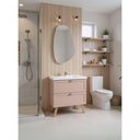 Ver imagem 1 de Gabinete para Banheiro com Cuba e Espelho Organico 80cm Retro Mdf Rosa Milano - On Móveis