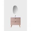 Ver imagem 4 de Gabinete para Banheiro com Cuba e Espelho Organico 80cm Retro Mdf Rosa Milano - On Móveis