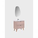Ver imagem 5 de Gabinete para Banheiro com Cuba e Espelho Organico 80cm Retro Mdf Rosa Milano - On Móveis