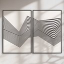Ver imagem 1 de Quadro Decorativo Abstrato Linhas Kit 2 Quadros