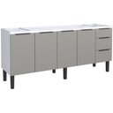 Ver imagem 1 de Gabinete em Aço Júpiter Cinza e Branco para Pia de 2 Metros, 1,92 Metro - P101885 - Cozimax
