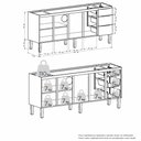 Ver imagem 3 de Gabinete em Aço Júpiter Cinza e Branco para Pia de 2 Metros, 1,92 Metro - P101885 - Cozimax