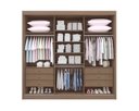 Ver imagem 2 de Guarda Roupa Cristal Casal 3 Portas Ripado sem Pés 6 Gavetas D Doro Castanho/Off White/Ripado