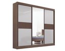 Ver imagem 1 de Guarda Roupa Cristal Casal 3 Portas Ripado sem Pés 6 Gavetas D Doro Castanho/Off White/Ripado