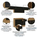 Ver imagem 6 de Cozinha Modulada 4 Peças 3 Aéreos e 1 Balcão com Tampo Conecta Frise Yescasa Cinamomo/Preto