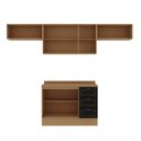 Ver imagem 5 de Cozinha Modulada 4 Peças 3 Aéreos e 1 Balcão com Tampo Conecta Frise Yescasa Cinamomo/Preto