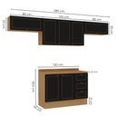 Ver imagem 4 de Cozinha Modulada 4 Peças 3 Aéreos e 1 Balcão com Tampo Conecta Frise Yescasa Cinamomo/Preto