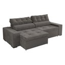 Ver imagem 2 de Sofá Premium com Molas Bonel Retrátil e Reclinável Florenza 2,30m Cinza- Casa Prime