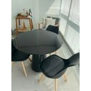 Ver imagem 2 de Mesa de Jantar Cone 1m Tampo Redondo com Vidro Laqueado Preto